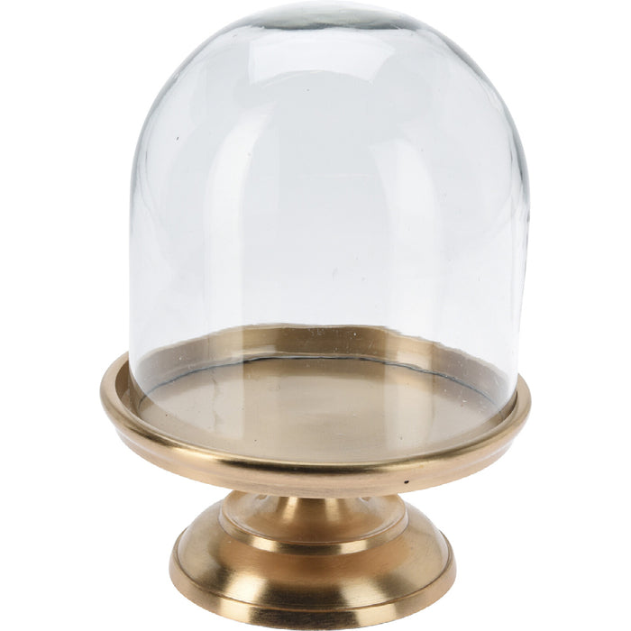 Koopman Dome Glass With Gold Aluminium Base (28cm)