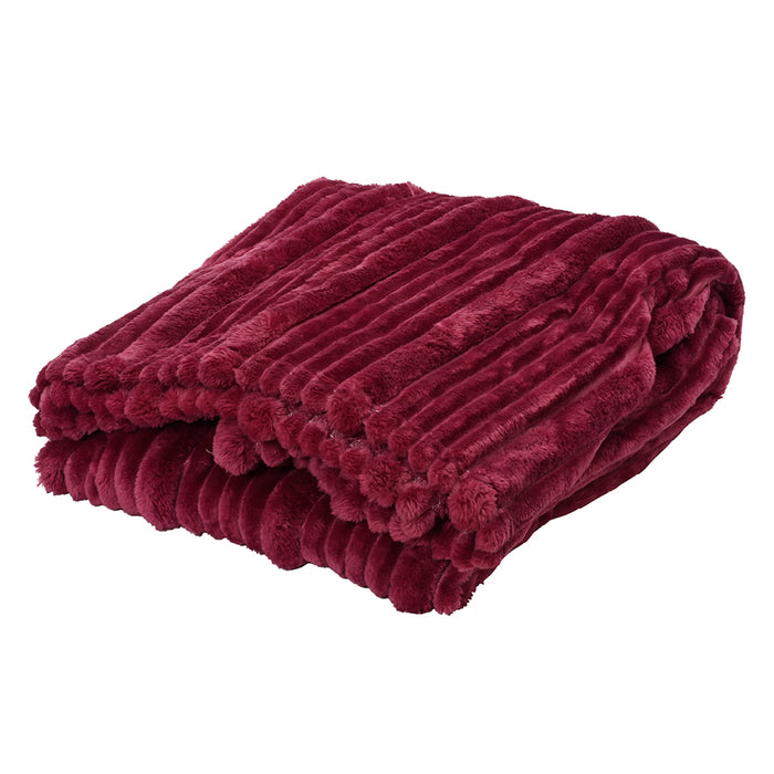 Kaemingk Maroon Throw Irregular Striped (L.170cm X W.130cm)