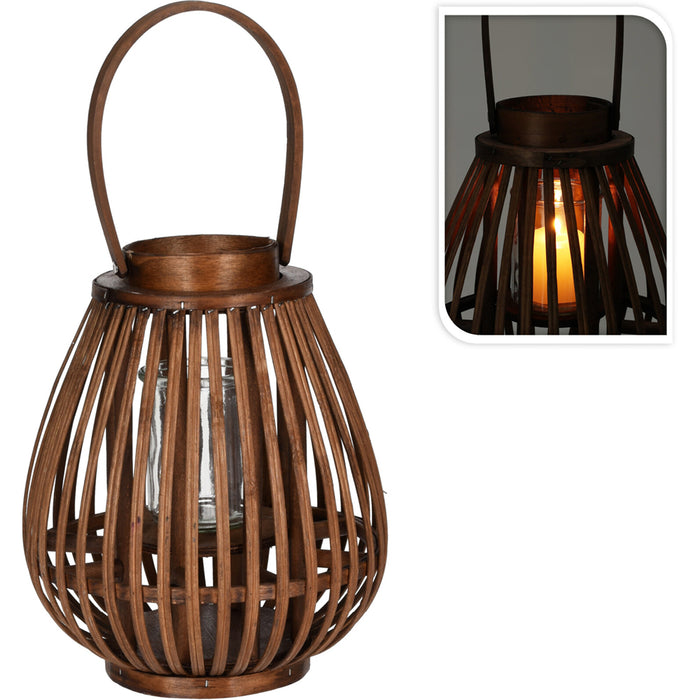 Koopman Brown Bamboo Lantern (23X27cm)