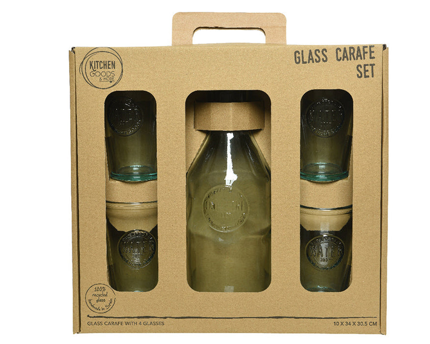 Kaemingk Recycled Glass Beverage Set With Cork Lid