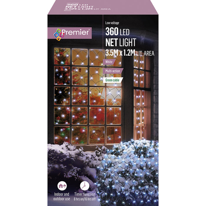 Premier 3.5X1.2m 360L Multi-Action Net Light White