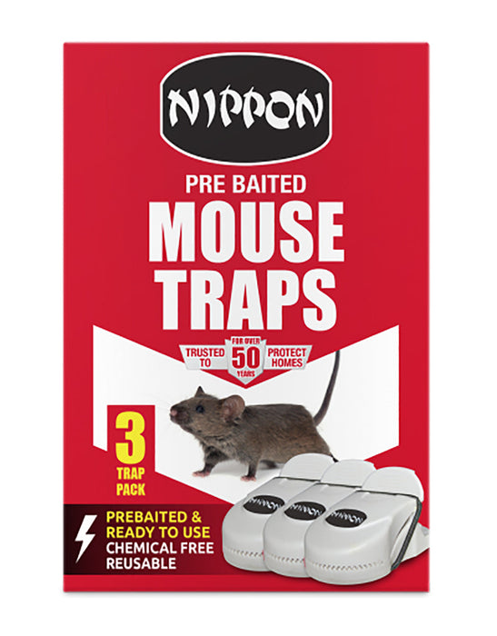 Vitax Nippon Pre-Baited Plastic Mouse Traps 3 Traps