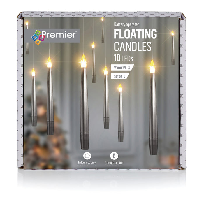 Premier Silver Floating Candle (15cm) - Set Of 10