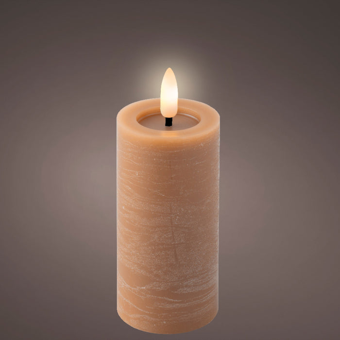 Kaemingk Led Wick Brown Candle Flat Top (12.5cm)