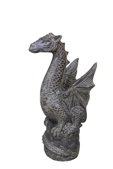 Dragon on Stone Sitting 75cm