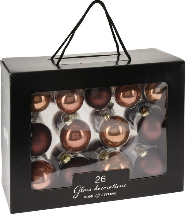 Koopman Baubles Set 26 Pieces Amber