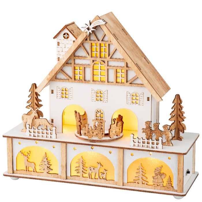 Kaemingk Led Village De Noël Scenery Plywood