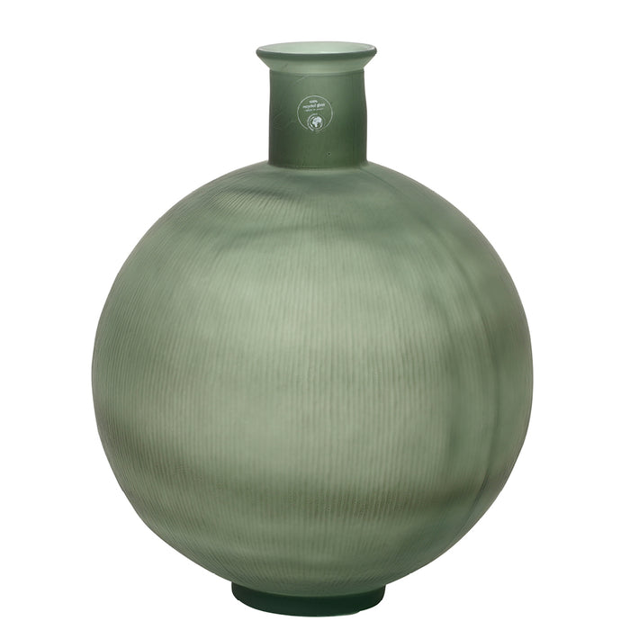 Kaemingk Green Matt Glass Vase Recycled  (42cm)