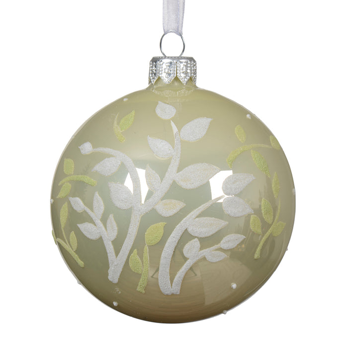 Kaemingk White Mint Bauble Glass Designed Branch (8cm)