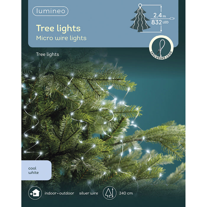 Kaemingk Micro Led Cool White Tree Bunch Lights (240cm)