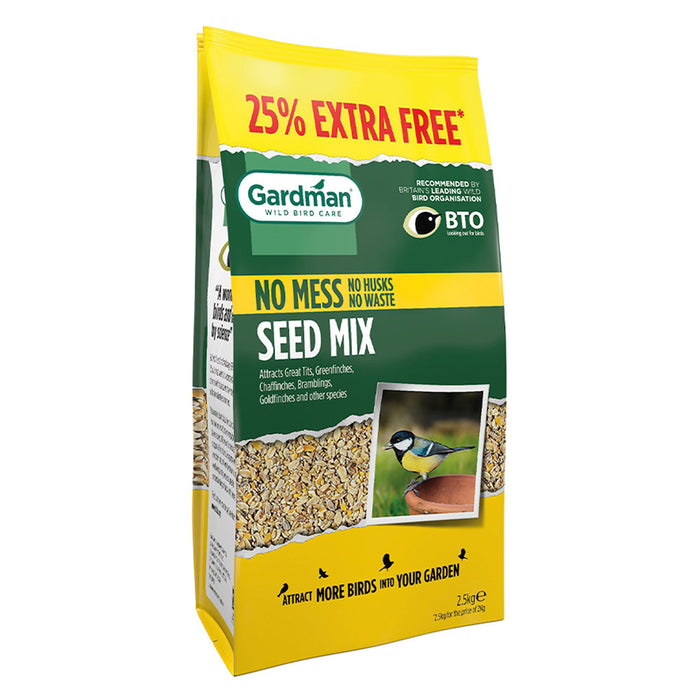 GARDMAN No Mess Seed Mix 2kg + 25% FREE