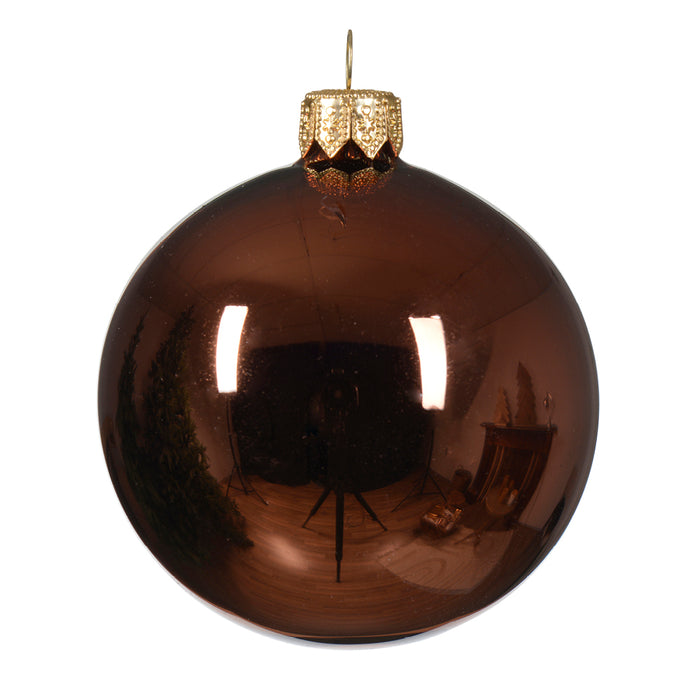 Kaemingk Shiny Espresso Baubles Glass (8cm)