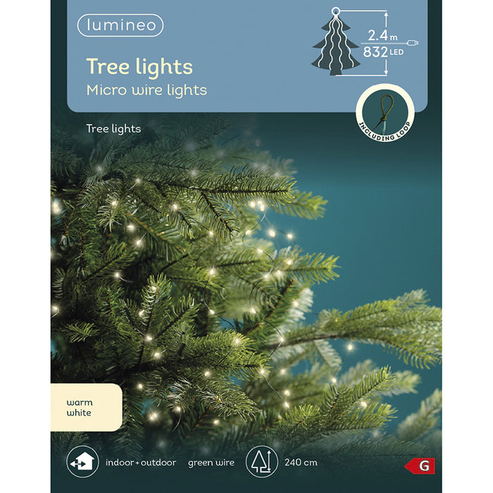 Kaemingk Micro Led Warm Green Tree Bunch Lights  (240cm)