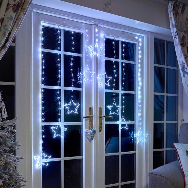 Smart Garden Star Curtain Lights - Cool White