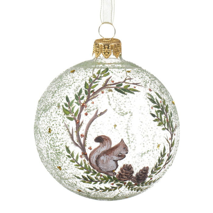 Kaemingk Squirrel Bauble Glass (8cm)