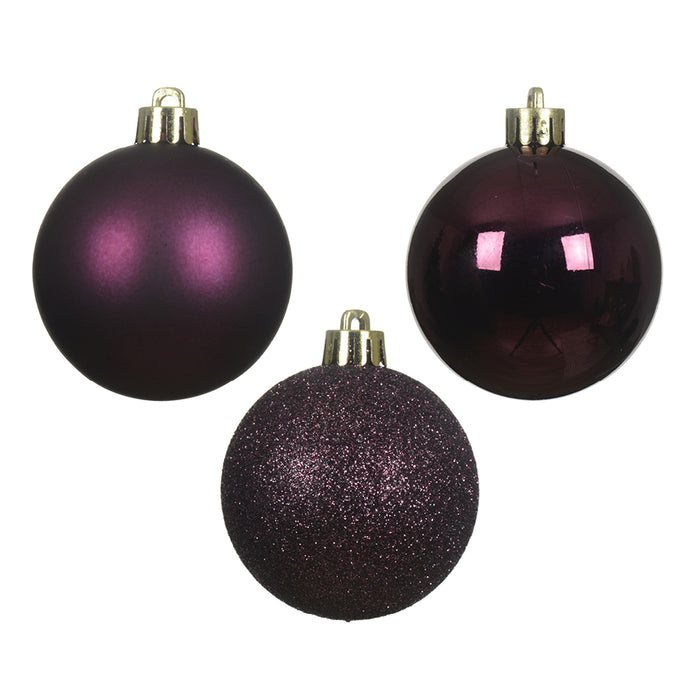 Kaemingk Dark Purple Shatterproof Baubles (3cm)