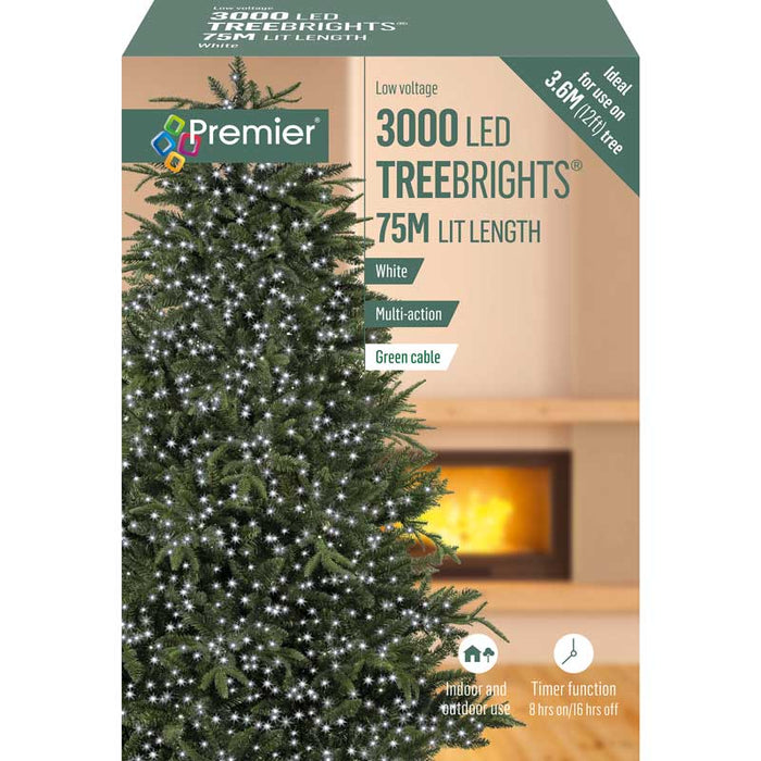 Premier 3000 Multi-Action LED Treebrights Timer White/Green