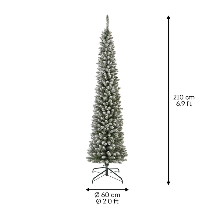 Kaemingk Snowy Pencil Pine (210cm)