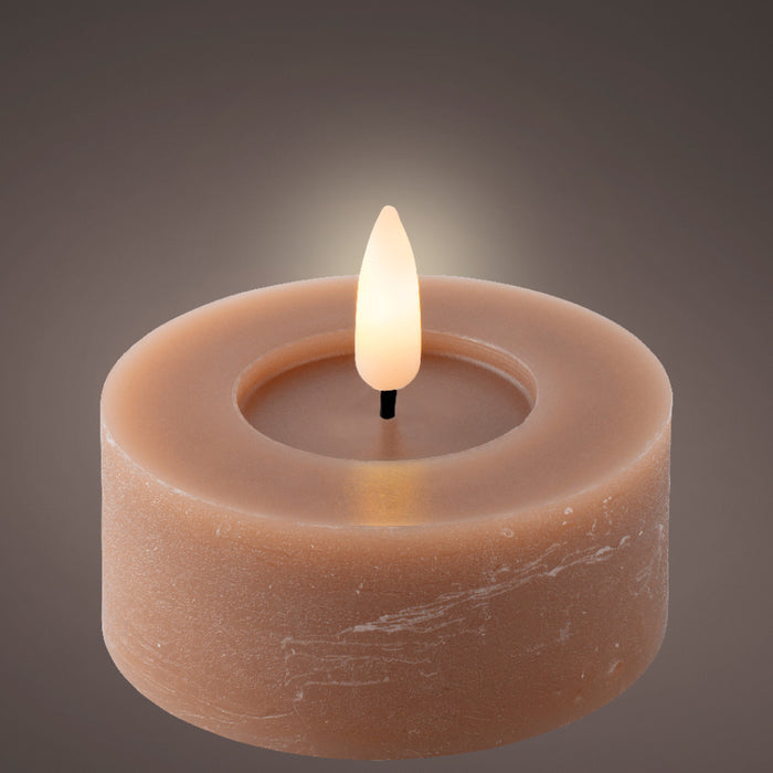 Kaemingk Led Brown Flat Top Tealight (6cm)