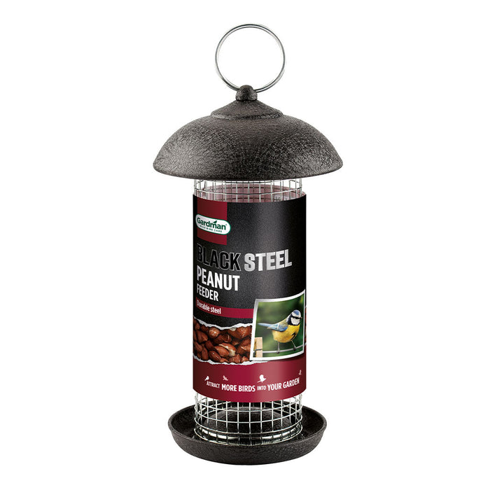 GARDMAN Black Steel Peanut Feeder 19cm