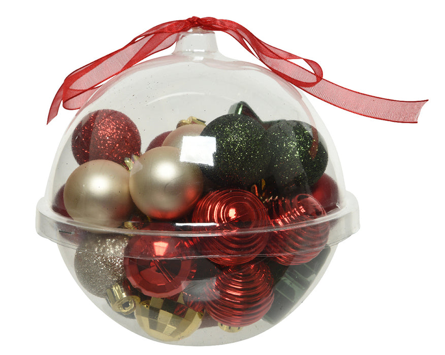 Kaemingk 30 Mini Shatterproof Baubles Red Mix