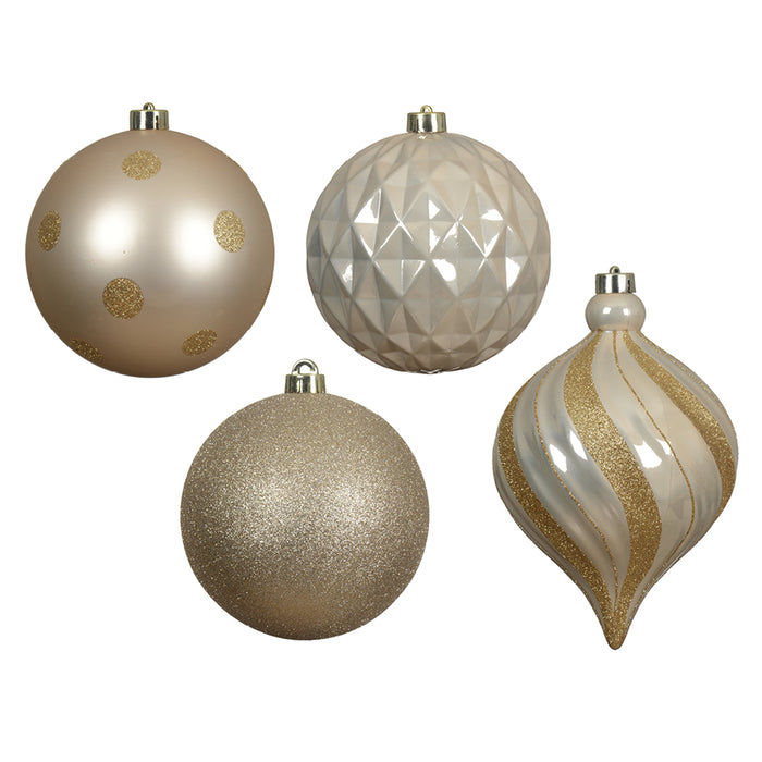 Kaemingk Variety Beige Polystyrene Baubles Mix (15cm)