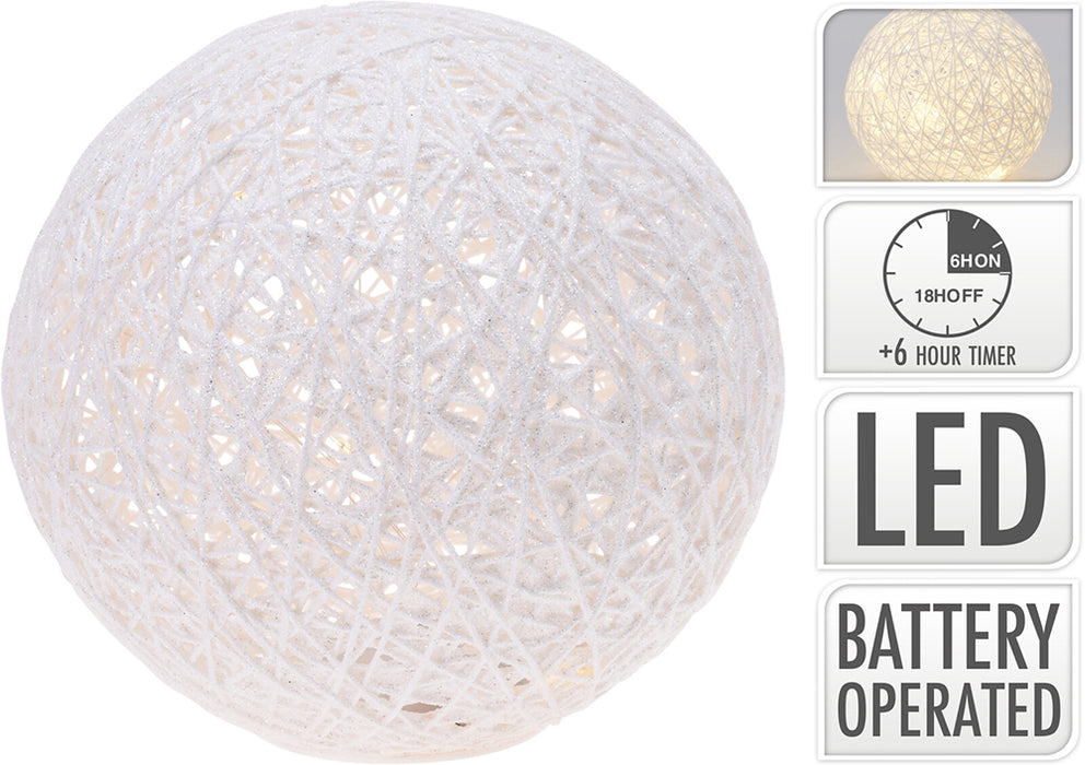 Koopman Ball 20 LED 20cm White Warm White Glitter