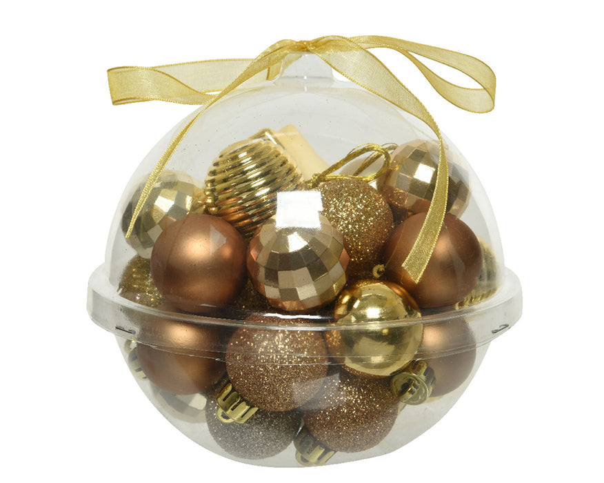 Kaemingk 30 Mini Shatterproof Baubles Gold Mix