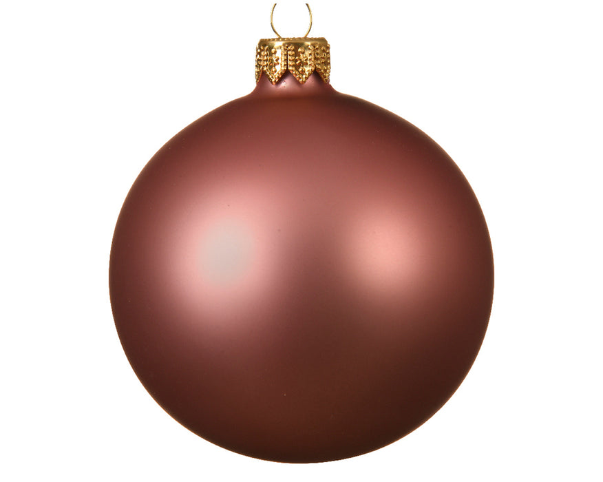 Kaemingk 4pk Glass Bauble Matt Velvet Pink 10cm