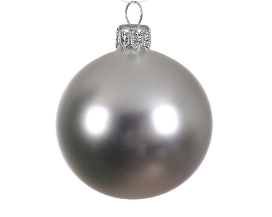 Kaemingk Silver Matt Baubles Glass (8cm)