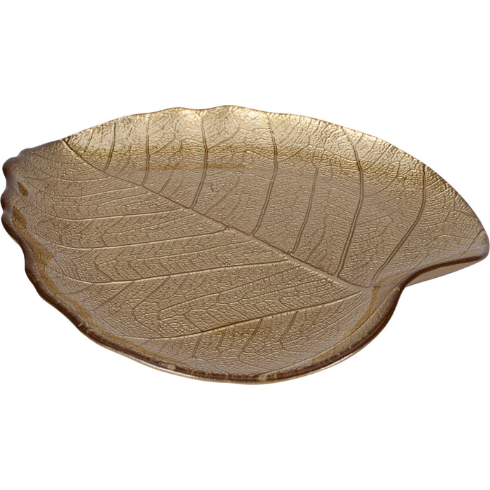 Koopman Plate Glass Dia 28cm Leaf Design