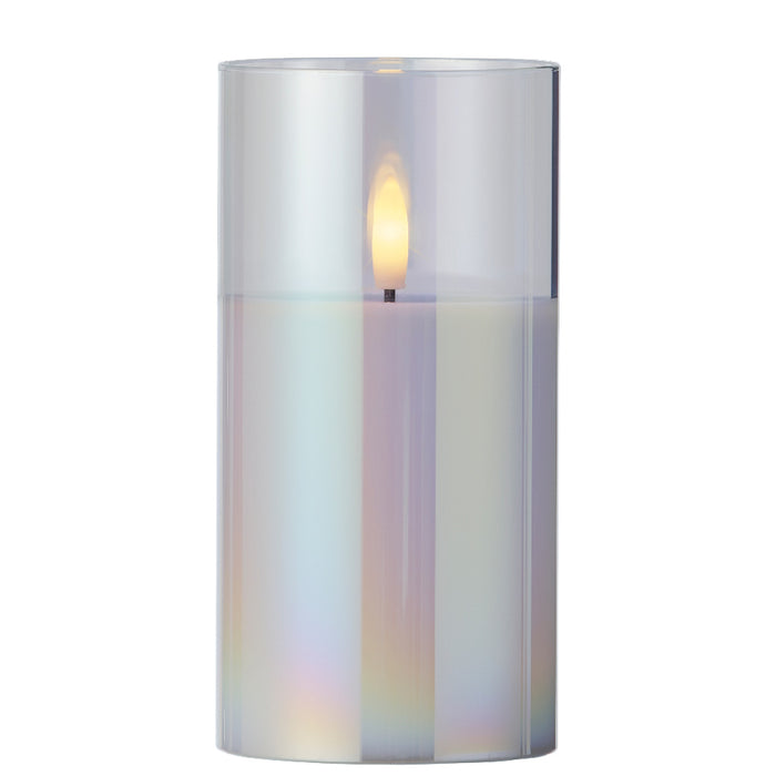 Kaemingk Led Holo Cylinder Glass Candle Wick (15cm)