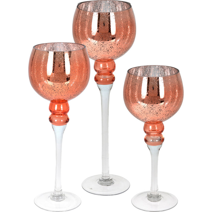 Koopman Candle Holder Set 3Pcs Pink