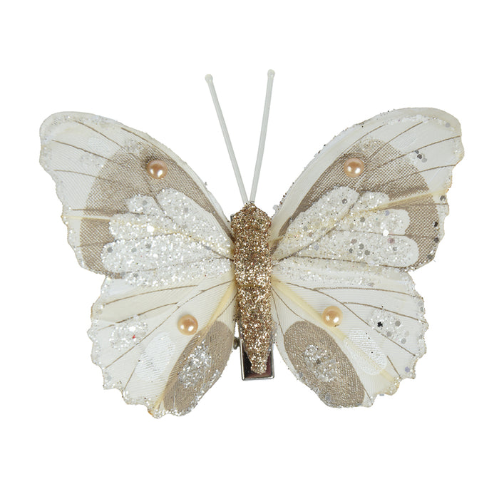 Kaemingk Sparkly Butterfly Organza On Clip