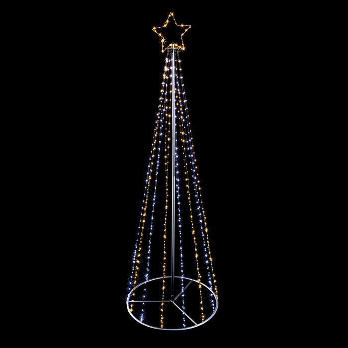 Premier Pyramid Tree Black Pin White LED's (400cm)