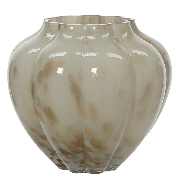 Kaemingk Brown Patterned Vase Glass