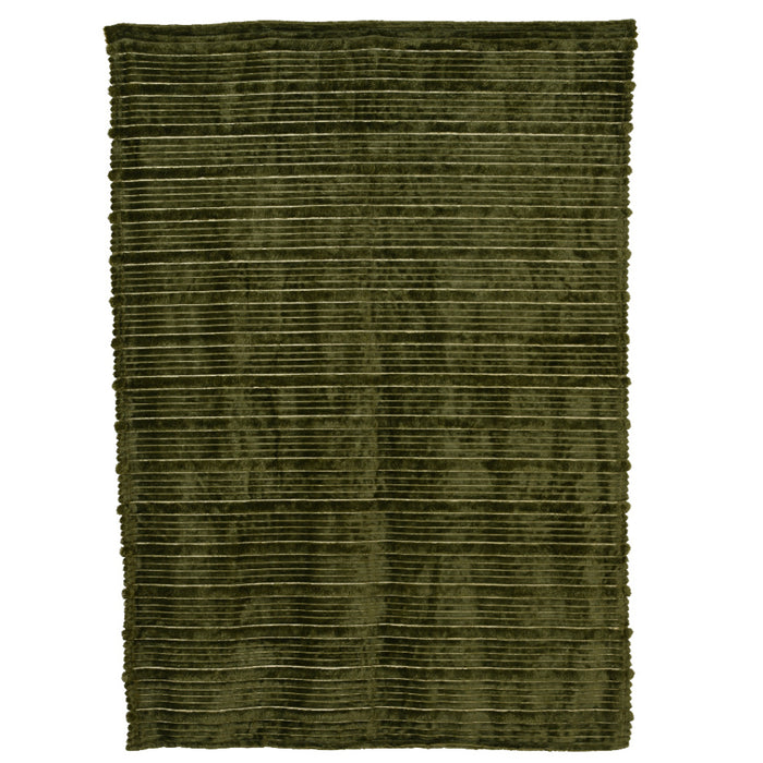 Kaemingk Green Throw Irregular Striped (L.170cm X W.130cm)