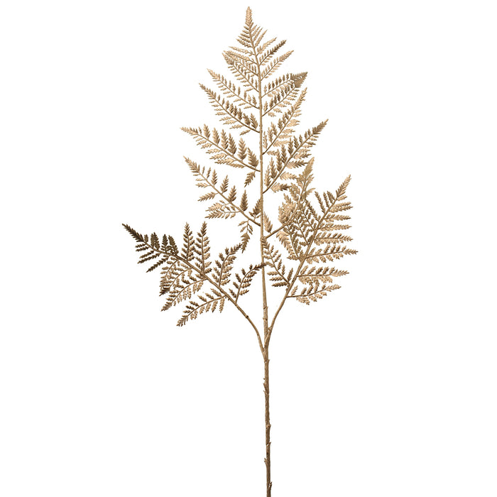 Sage Decor Metallic Leather Fern Spray (85cm)