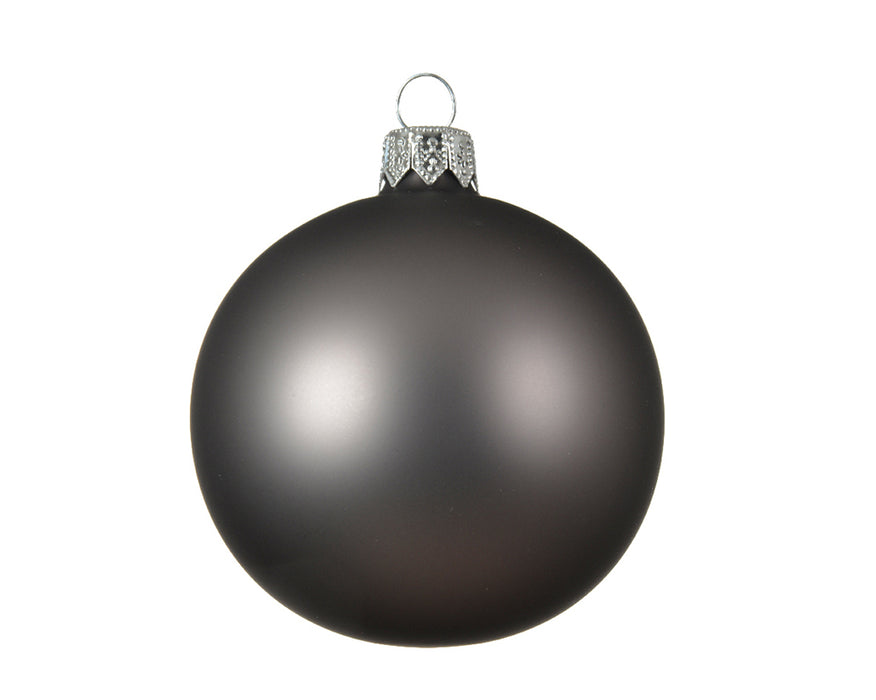 Kaemingk Glass Bauble Matt Warm Grey 8cm