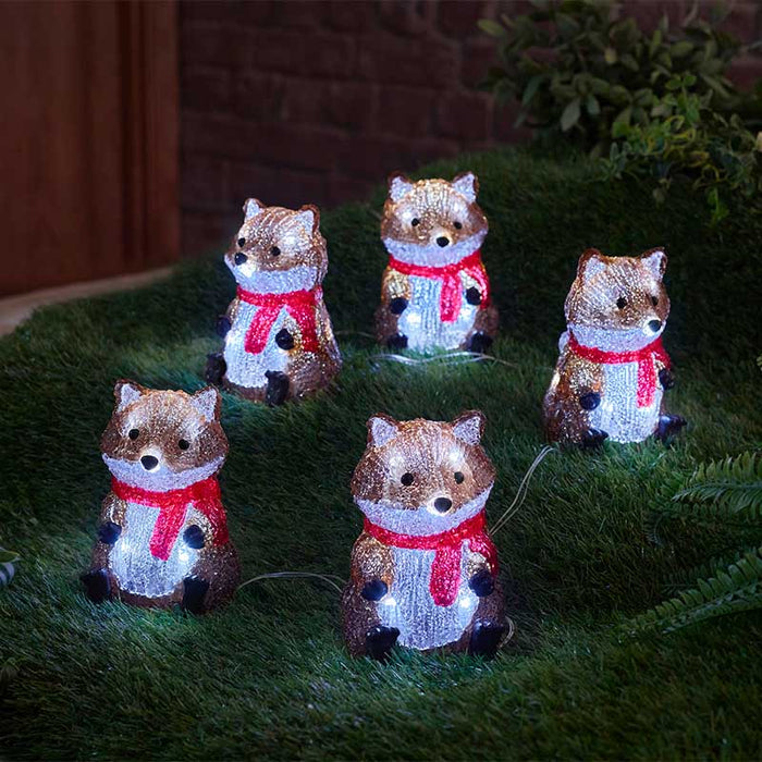 Smart Garden Inlit Ice Foxes - Set Of 5