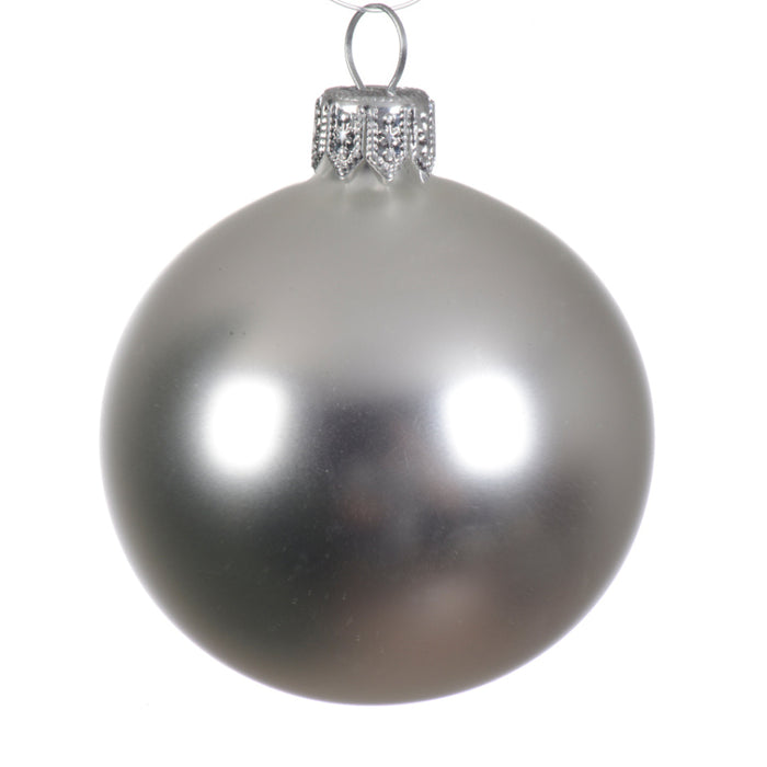 Kaemingk Silver Matt Baubles Glass (8cm)