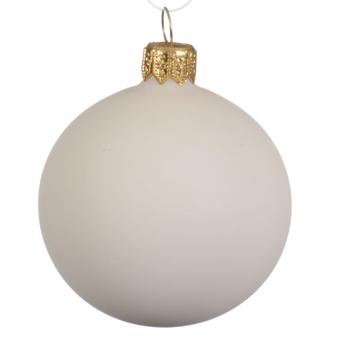 Kaemingk Wool White Baubles Glass Matt (10cm)