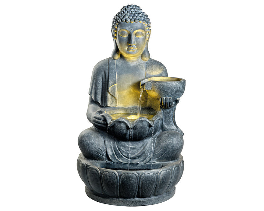 Kaemingk Lumineo Sitting Buddha Water Fountain GRC Outdoor