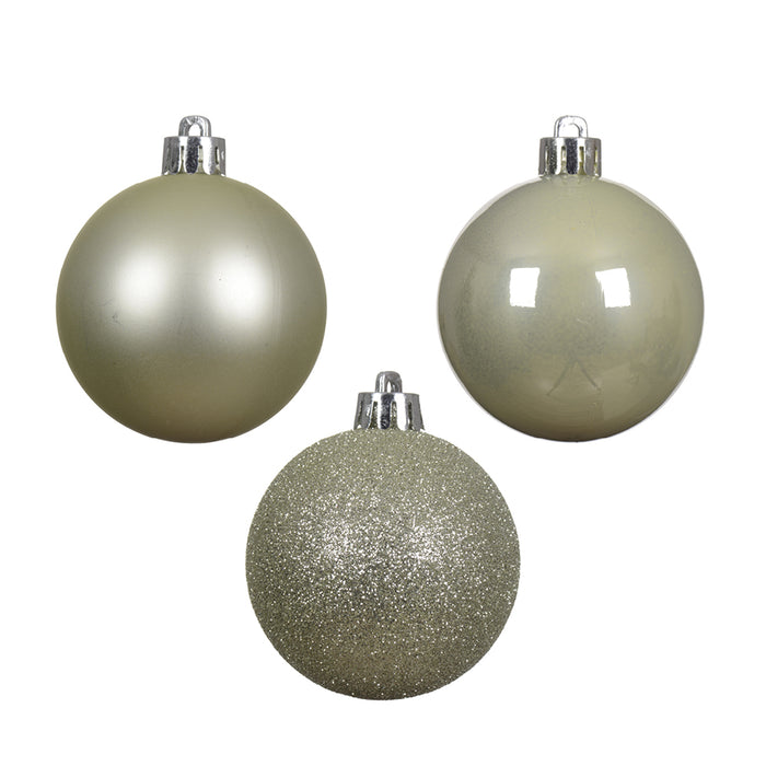 Kaemingk White Mint Shatterproof Baubles Mix (3cm)