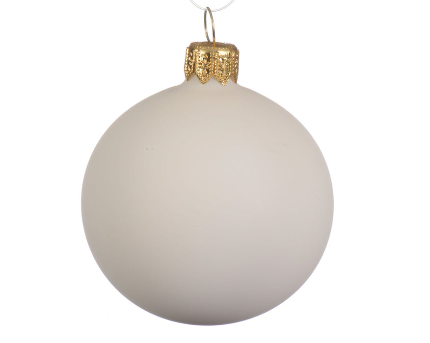 Kaemingk Wool White Matt Baubles Glass (8cm)