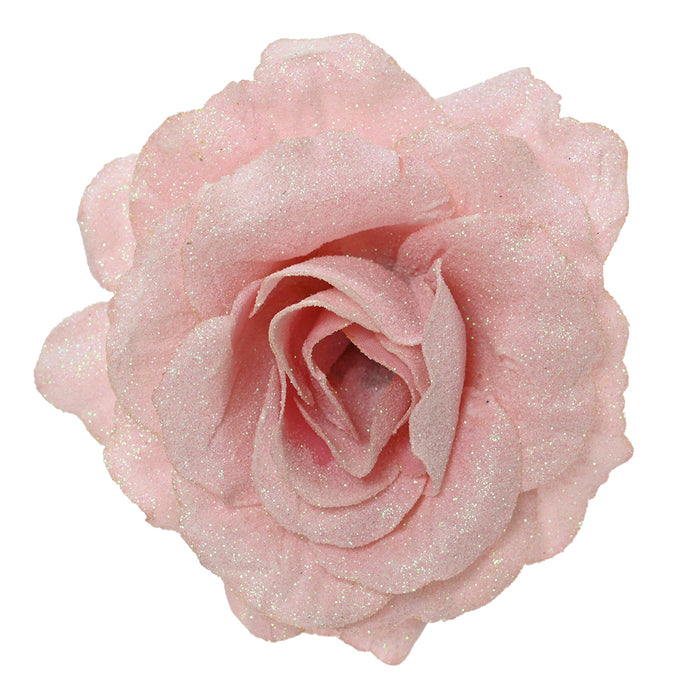 Kaemingk Blush Pink Rose On Clip