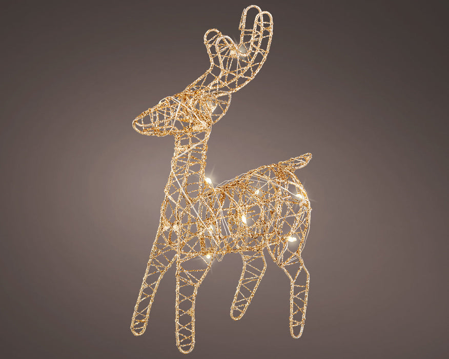 Kaemingk Indoor Micro Led Wire Reindeer Gold/Warm White Battery Operated