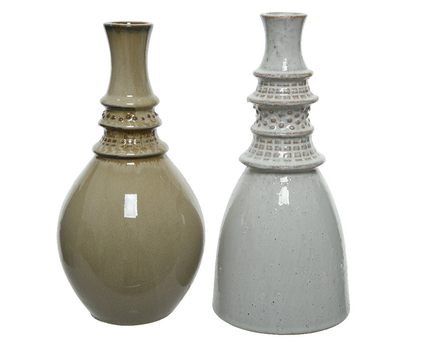 Kaemingk Round Stoneware Natural Speck Vase