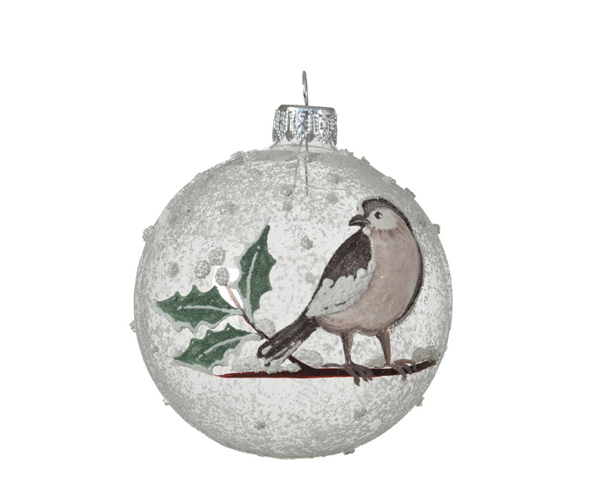 Kaemingk Glass Bauble Transparent With Bird