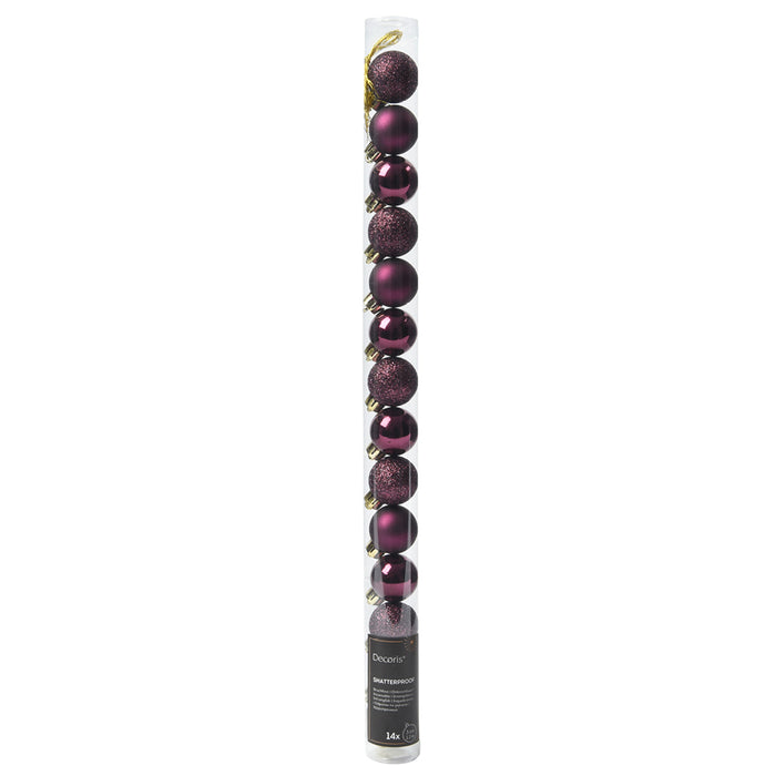 Kaemingk Dark Purple Shatterproof Baubles (3cm)